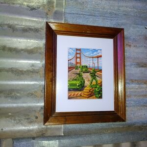 Plastic Army Men Golden Gate Bridge San Francisco Framed Art Print By Neon Nicho